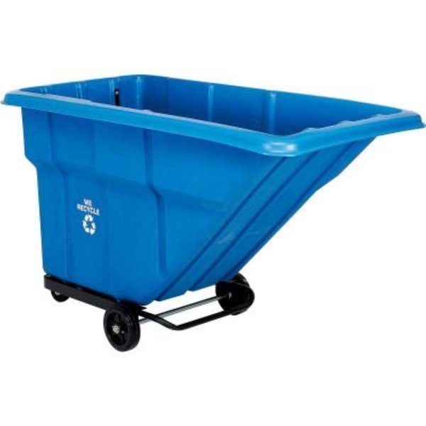 Quality Industries Global Industrial„¢ Standard Duty Plastic Recycling Tilt Truck 1 Cu. Yd. Cap, 1000 Lbs Cap, Blue 241847